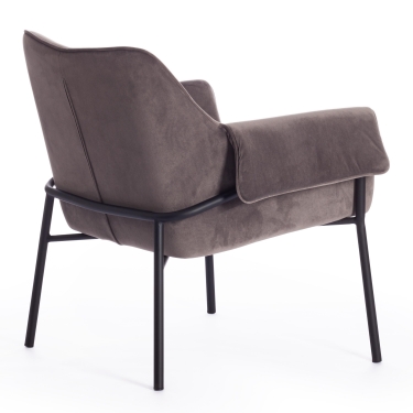 Кресло Tetchair BESS mod. 0179471 металл/вельвет, 70х71х75 см, серо-коричневый S108 84 Brown/черный