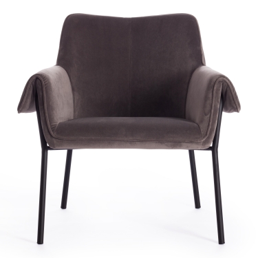 Кресло Tetchair BESS mod. 0179471 металл/вельвет, 70х71х75 см, серо-коричневый S108 84 Brown/черный
