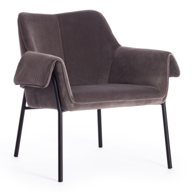 Кресло Tetchair BESS mod. 0179471 металл/вельвет, 70х71х75 см, серо-коричневый S108 84 Brown/черный