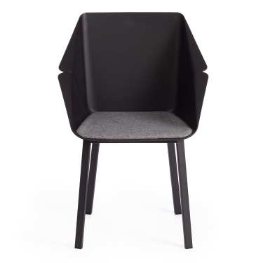 Стул Tetchair DORO mod. 8088 пластик/металл/ткань , 61,5 х 55 х 46 х 89 см , Black Черный / Grey Серый 1509
