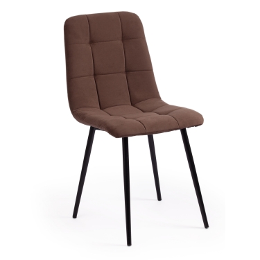 Стул Tetchair CHILLY MAX Велюр/металл , 45 х 54 х 90 см , коричневый 09/черный