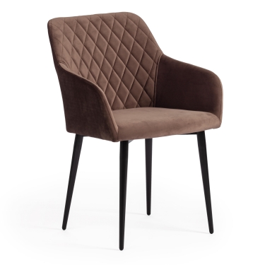Кресло Tetchair BREMO mod. 708 ткань/металл, 58х55х83 см, высота до сиденья 48 см, коричневый barkhat 12/черный