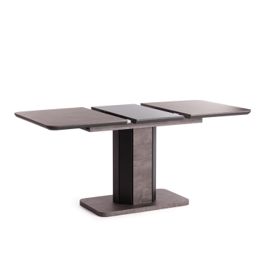 Стол обеденный Tetchair SKAT ЛДСП/МДФ, 120-160х80х75 см, Оникс/Графит