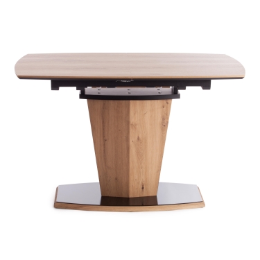 Стол Tetchair FANCY МДФ HPL/стекло, 120-160х85х75 см, Дуб артисан/Черный