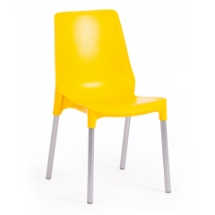 Стул Tetchair GENIUS mod 75 металл/пластик, 46x56x84cм, желтый/ножки хром