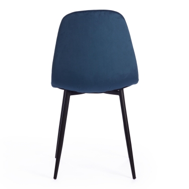 Стул Tetchair BREEZE mod. 4724 вельвет/металл, 44 х 53 х 87 см, Blue синий HLR63 / черный