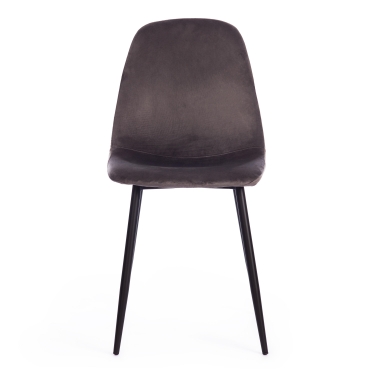 Стул Tetchair BREEZE mod. 4724 вельвет/металл, 44 х 53 х 87 см, Light grey светло-серый HLR24 / черный