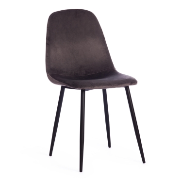 Стул Tetchair BREEZE mod. 4724 вельвет/металл, 44 х 53 х 87 см, Light grey светло-серый HLR24 / черный