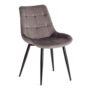 Стул Tetchair ABRUZZO mod. 8060 металл/вельвет, 52 х 63 х 85 см, светло-серый HLR 24/черный