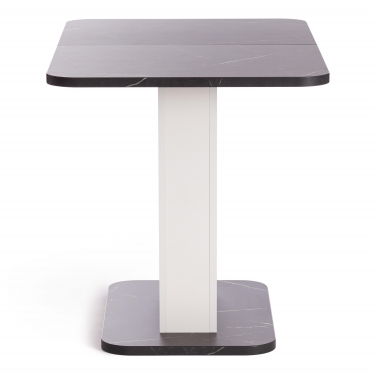 Стол обеденный Tetchair GENT ЛДСП, 110-145x68,6x75,5 см, Мрамор Блэк Роял/Белый
