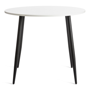 Стол Tetchair URANUS ЛДСП/металл, 90x90x77 см, Белый/Черный