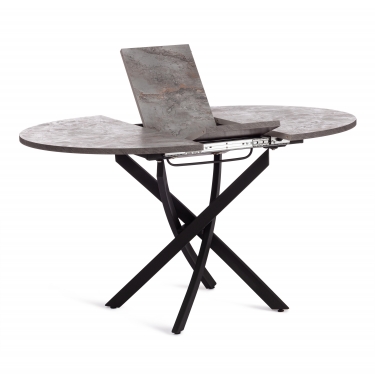 Стол Tetchair MANZANA ЛДСП/HPL/металл, 100 х 100+30 х 75 см, Гранит Габбро/чёрный