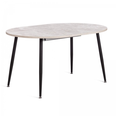Стол Tetchair VELETA ЛДСП/HPL/металл, 100 x 100+40 x 75 см, Агат серый/черный