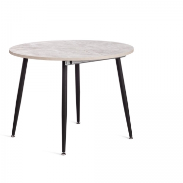 Стол Tetchair VELETA ЛДСП/HPL/металл, 100 x 100+40 x 75 см, Агат серый/черный