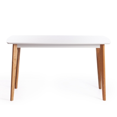 Стол обеденный Tetchair Claire дерево гевея, МДФ, 135 x 80 x 75см, White Белый / Natural натуральный