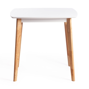 Стол обеденный Tetchair Claire квадратный дерево гевея, МДФ, 80 x 80 x 75см , White Белый / Natural натуральный