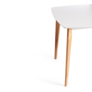 Стол обеденный Tetchair Claire квадратный дерево гевея, МДФ, 80 x 80 x 75см , White Белый / Natural натуральный