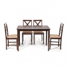 Обеденный комплект Tetchair Хадсон стол + 4 стула/ Hudson Dining Set cappuccino темный орех