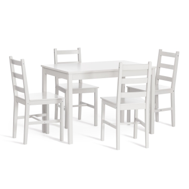 Обеденный комплект Tetchair Хадсон 2 стол + 4 стула/ Hudson 2 Dining Set butter white