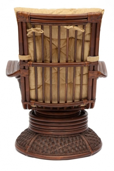 Кресло-качалка Tetchair ANDREA Relax Medium /с подушкой/ Pecan Washed античн. орех, Ткань рубчик, цвет кремовый