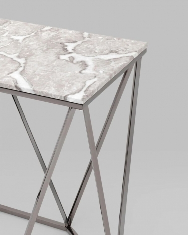Консоль Stool Group Авалон 12241 серый мрамор сталь Темный хром