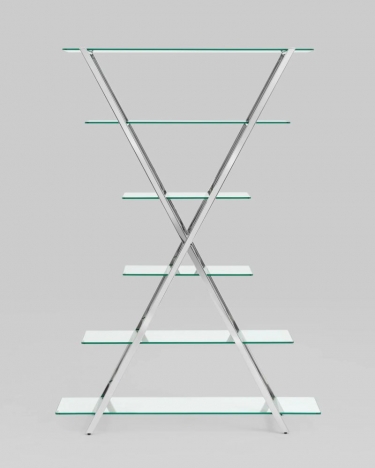 Стеллаж Stool Group Гейт прозрачное стекло сталь Серебро