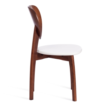 Стул Tetchair DIAMANTE жесткое сидение бук, 42 х 42 х 85 см, коричневый / белый
