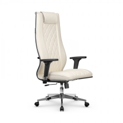 Кресло руководителя Метта Мetta L 1m 50M/2D Infinity Easy Clean MPES Комплект 3 Молочное