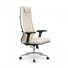 Кресло руководителя Метта МЕТТА L 1m 50M/4D Infinity Easy Clean MPES Комплект 9 Молочное