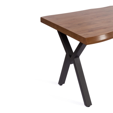 Стол Tetchair EFFRON mod. 1412 ЛДСП+меламин/металл, 140 х 80 х 75 см, walnut орех/черный