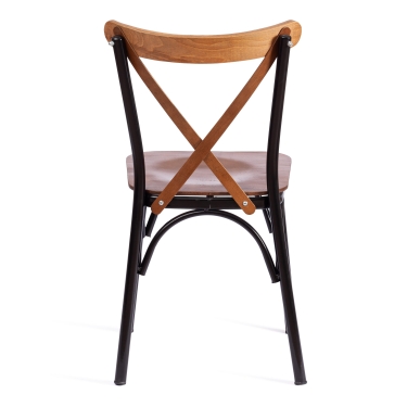 Стул Tetchair CROSSY mod. 251 металл/фанера, 42 х 49 х 84 см, walnut орех/черный