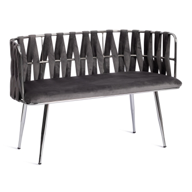 Комплект софа + 2 кресла Tetchair CEZAR mod. 2212 металл/вельвет, 116 x 56.5 x 77 см, grey серый BF-14/хром