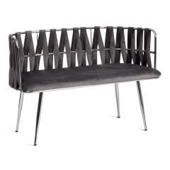 Комплект софа + 2 кресла Tetchair CEZAR mod. 2212 металл/вельвет, 116 x 56.5 x 77 см, grey серый BF-14/хром