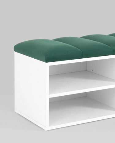 Обувница Stool Group Хольст 2 белая велюр Зеленый