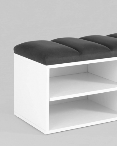 Обувница Stool Group Хольст 2 белая велюр Темно-серый