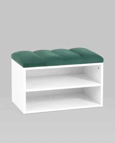 Обувница Stool Group Хольст белая велюр Зеленый