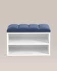 Обувница Stool Group Хольст белая велюр Синий
