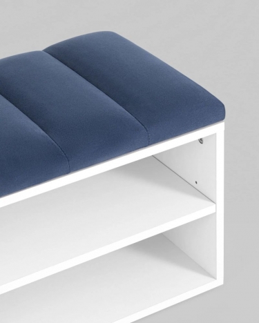 Обувница Stool Group Хольст белая велюр Синий