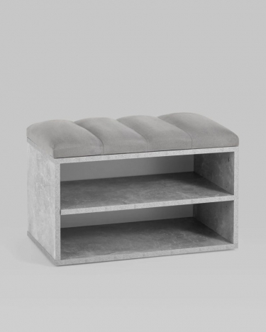 Обувница Stool Group Хольст серая велюр Серый