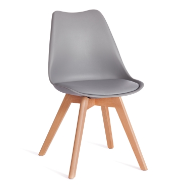 Стул Tetchair TULIP mod. 73-1 дерево/пластик/экокожа, 47,5x55x80 см, серый
