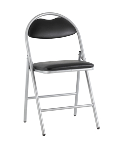 Стул складной Stool Group Hagen chrome экокожа Черный