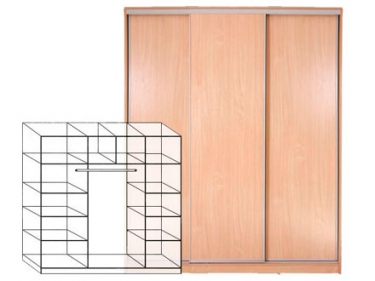 Шкаф-купе (SLIM) ШК 3/8(sl)-1775х610х2100 (лдсп)