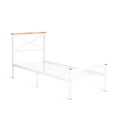Кровать Tetchair Iris mod.9311 дерево гевея/металл, 90200 см Single bed, Белый White