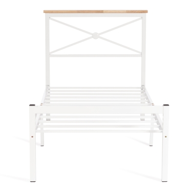 Кровать Tetchair Iris mod.9311 дерево гевея/металл, 90200 см Single bed, Белый White