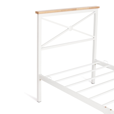 Кровать Tetchair Iris mod.9311 дерево гевея/металл, 90200 см Single bed, Белый White