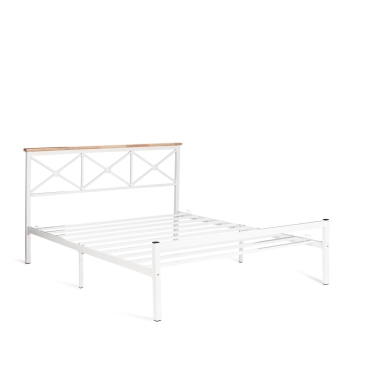 Кровать Tetchair Iris mod.9311 дерево гевея/металл, 160200 см Queen bed, Белый White