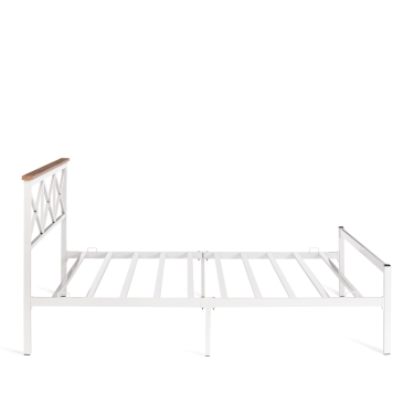 Кровать Tetchair Iris mod.9311 дерево гевея/металл, 160200 см Queen bed, Белый White
