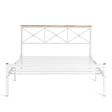 Кровать Tetchair Iris mod.9311 дерево гевея/металл, 160200 см Queen bed, Белый White