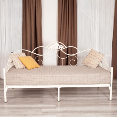 Кровать Tetchair Federica mod. AT-881 дерево гевея/металл, 90200 см Day bed, Белый butter white