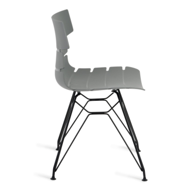 Стул Tetchair HANSEN mod. 622N / 1 шт. в упаковке пластик/металл/эко кожа, 51х47х80 см, высота до сиденья 45 см, серый/черный